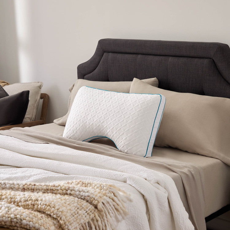 Contoured Quilted Bed Pillow with Adjustable Filling