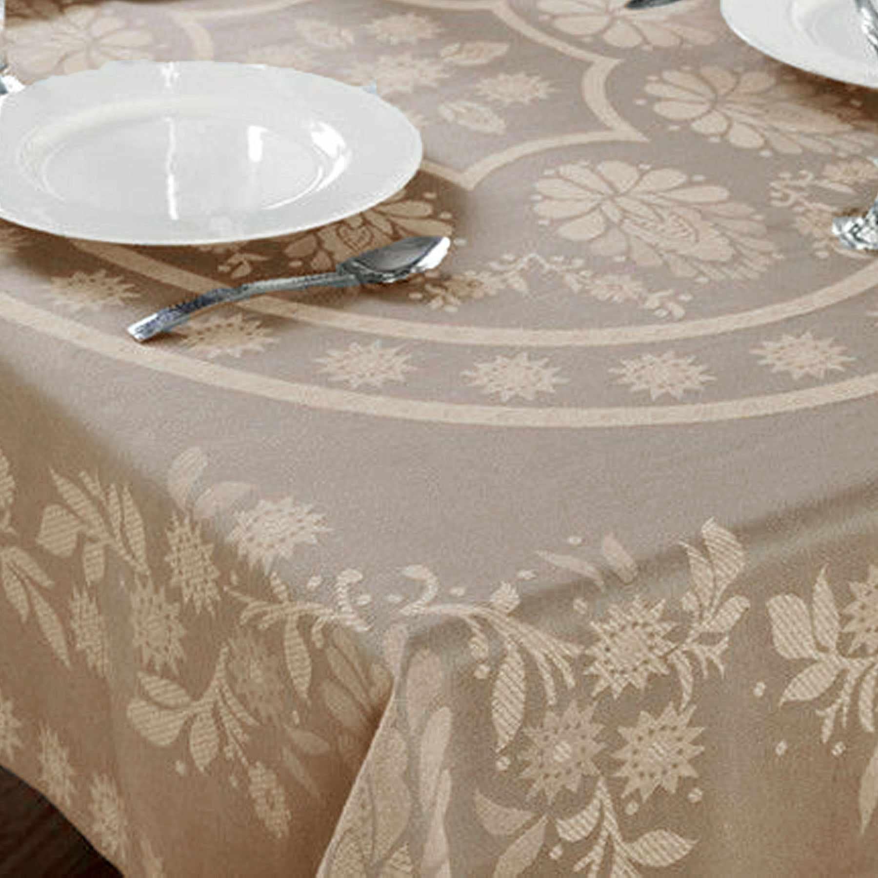 Floral-Geometric Woven Tablecloth