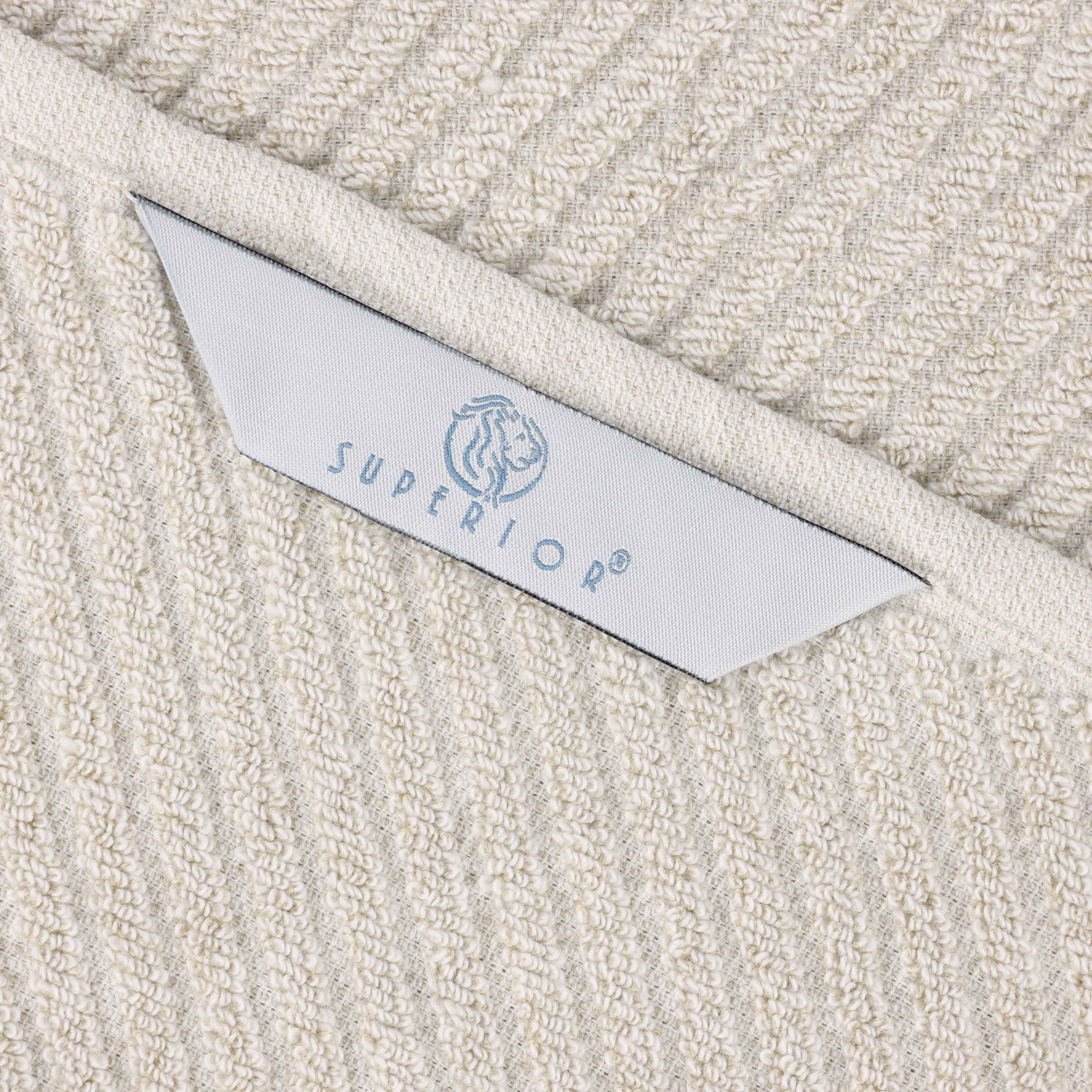 Diagonal Chevron-textured Cotton Viscose Blend Towel Set of 12