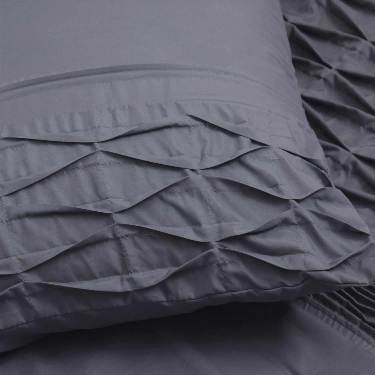 Pleated Geometric Duvet Cover Bedding Set