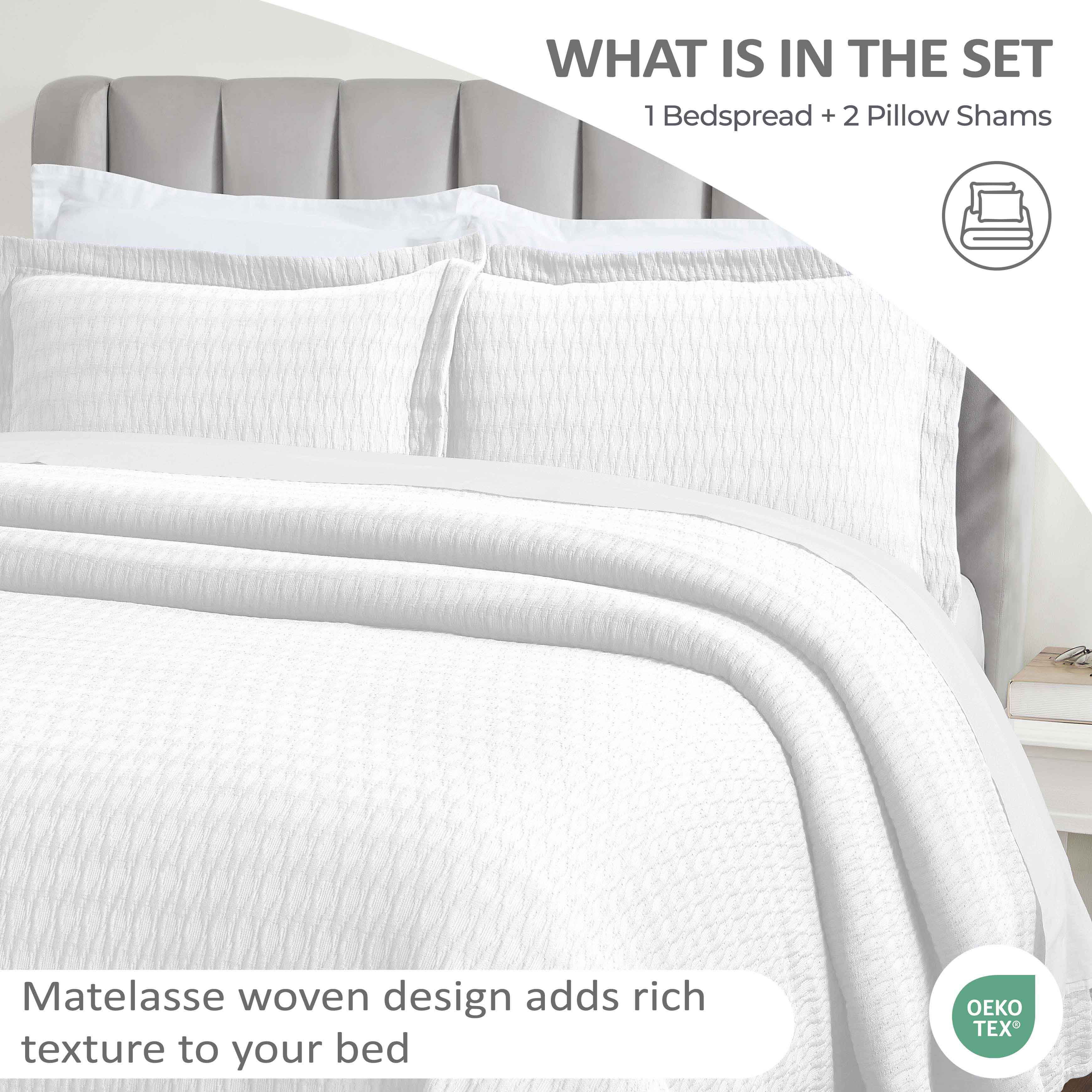 Matelasse Woven Cotton Bedspread Set