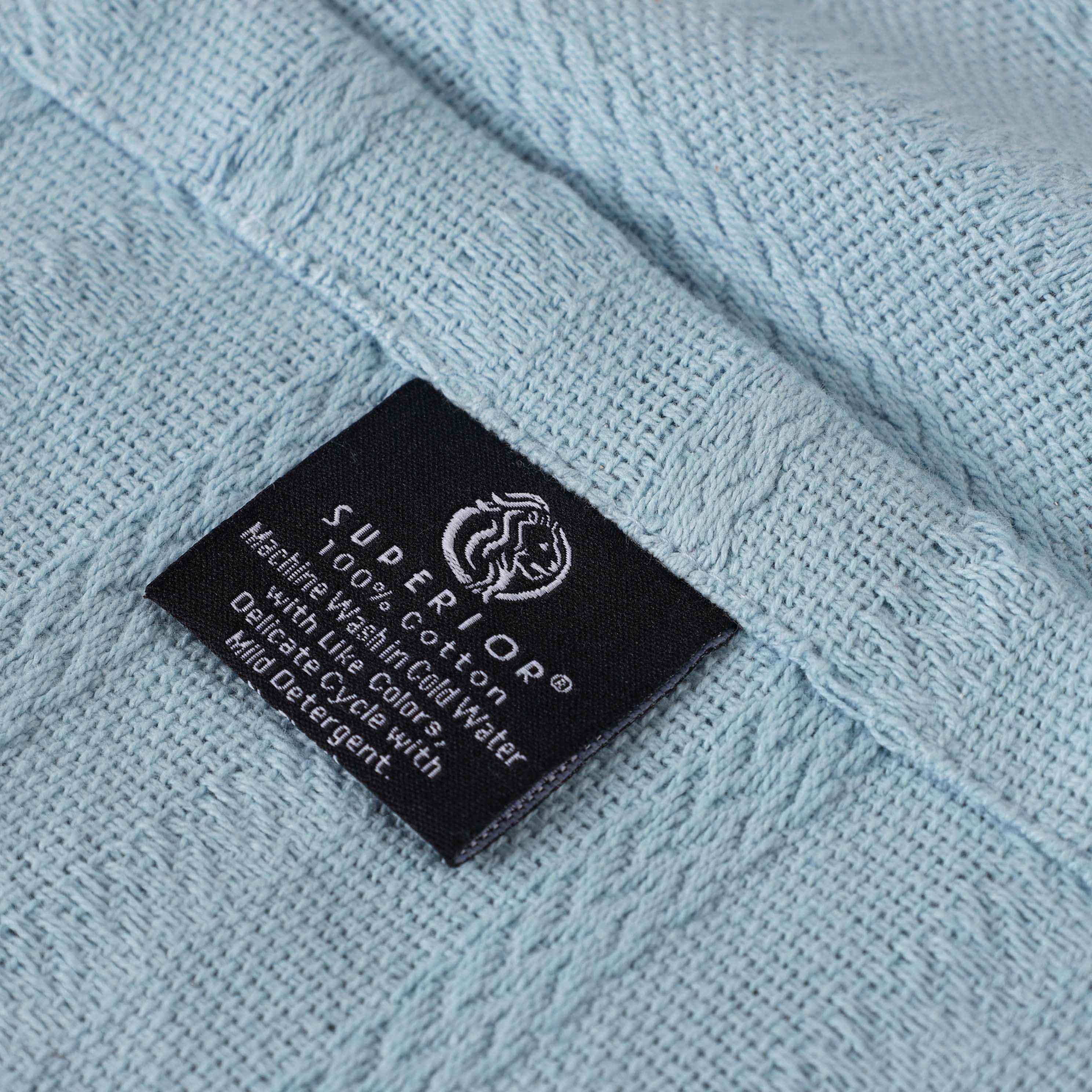 Cable-knit Woven Cotton Blanket