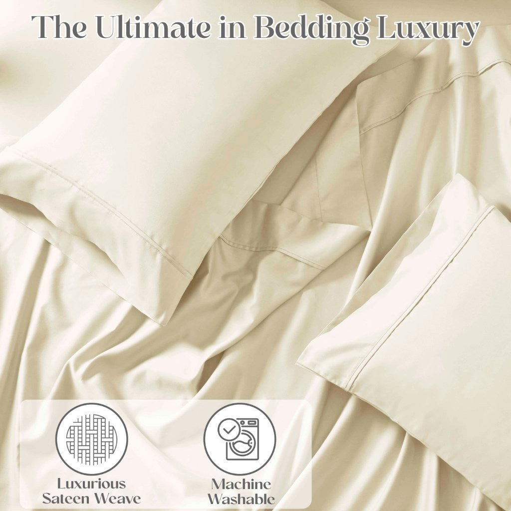 Minimalist Sateen Cotton Blend Bed Sheet Set