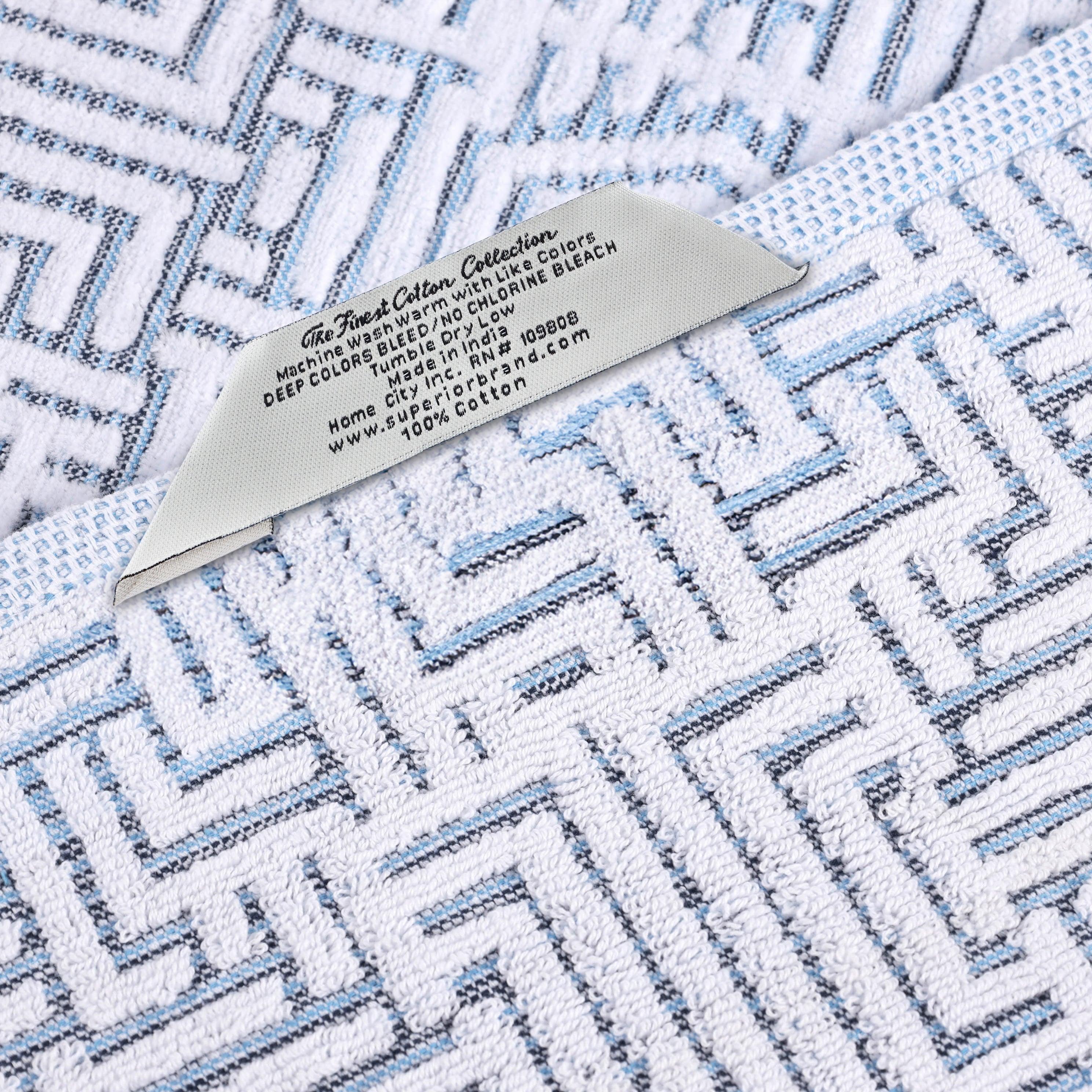 Textured-trim Geometric Jacquard Cotton Towel Set