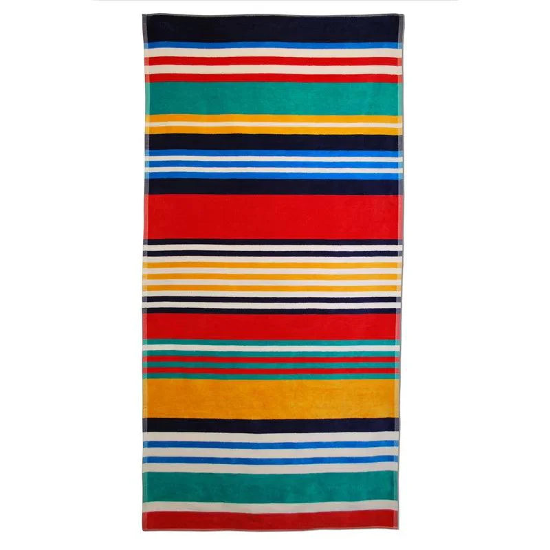 Multilayered Striped Terry Cloth Beach Towel Set of 2