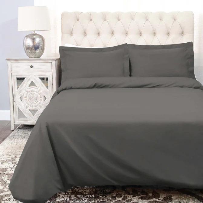 Button-Closure Mitered Corners Cotton Bedding Set