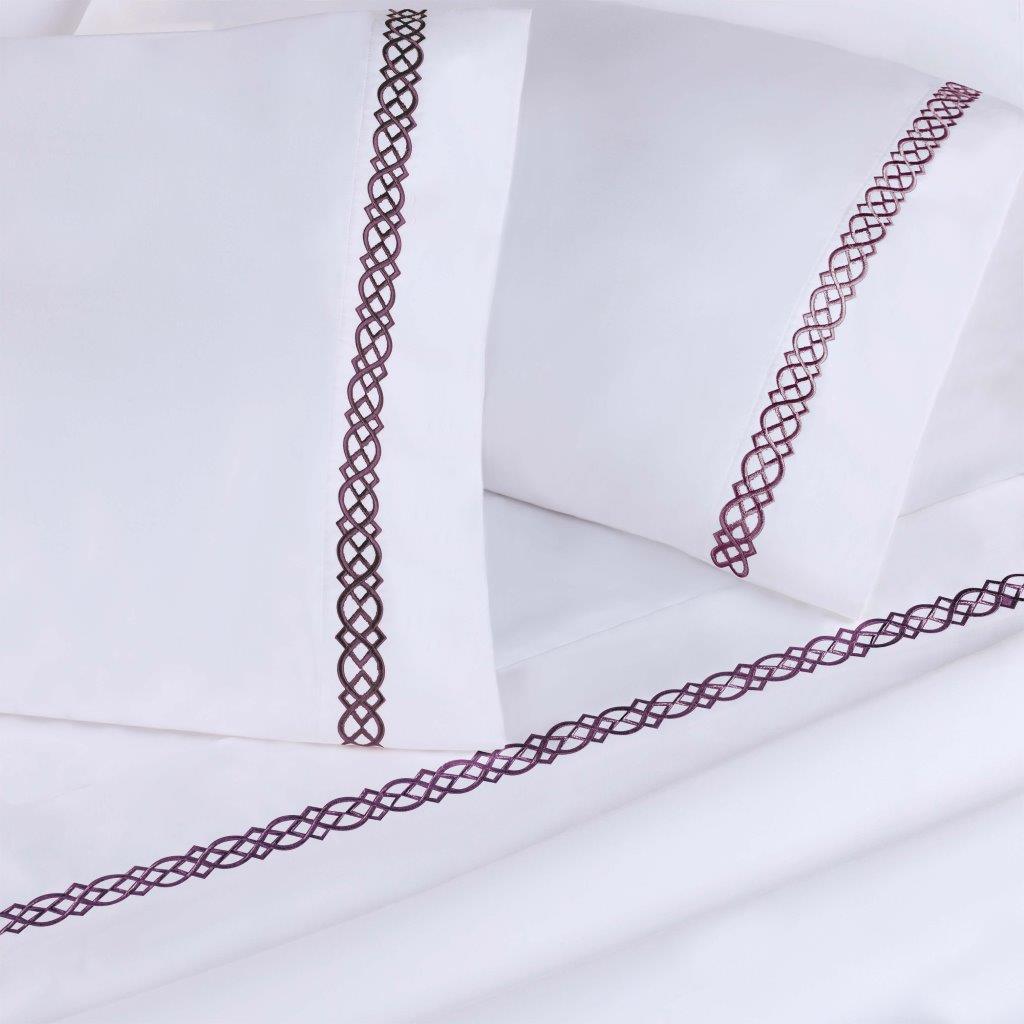 Knot-embroidered Egyptian Cotton Pillowcase Set