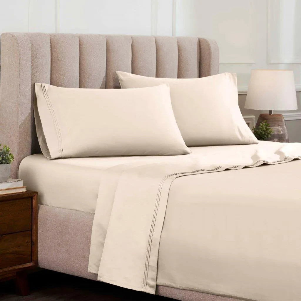 Minimalist Decorative-stitched Bed Sheet Set