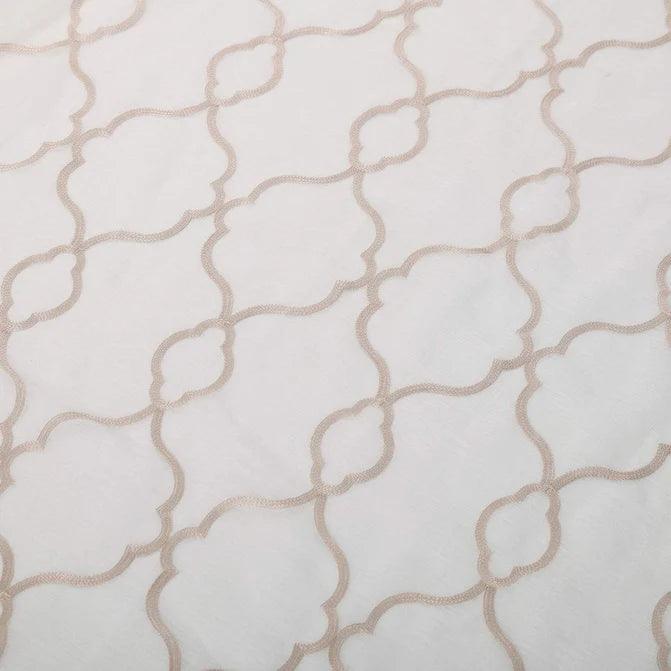 Geometric-interlocking Sheer Curtain Panel Set