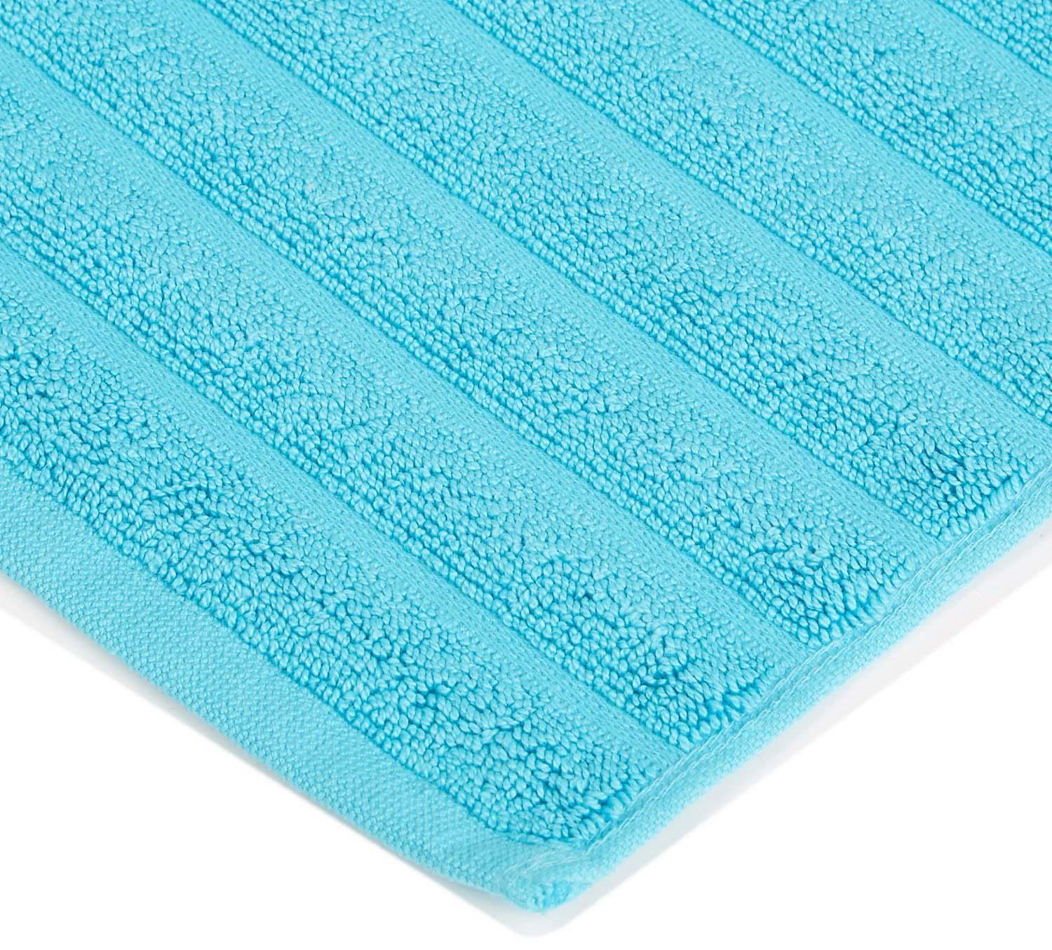 Ribbed-striped Cotton Bath Towel Set