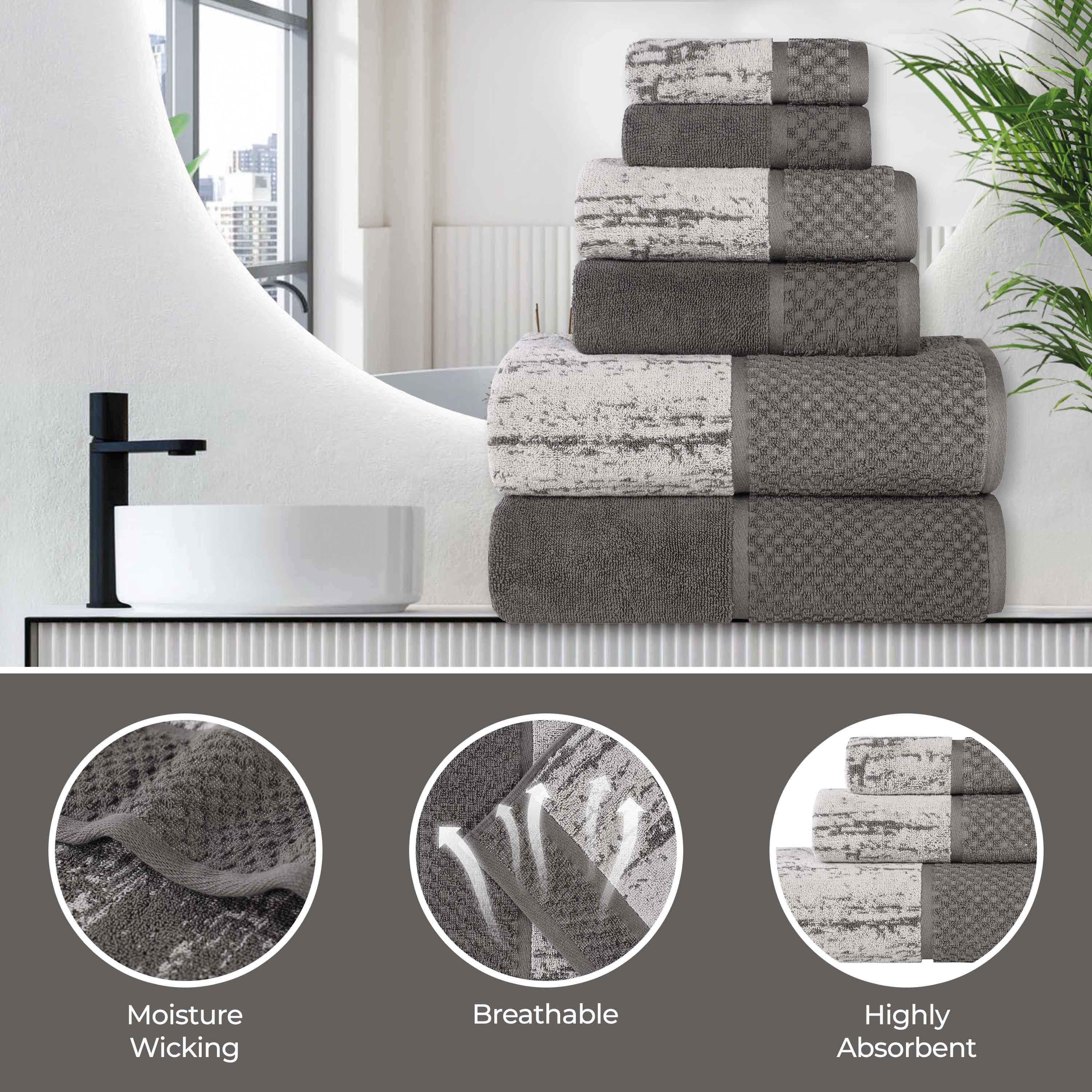 Jacquard Two-tone Cotton Bath Towel Set