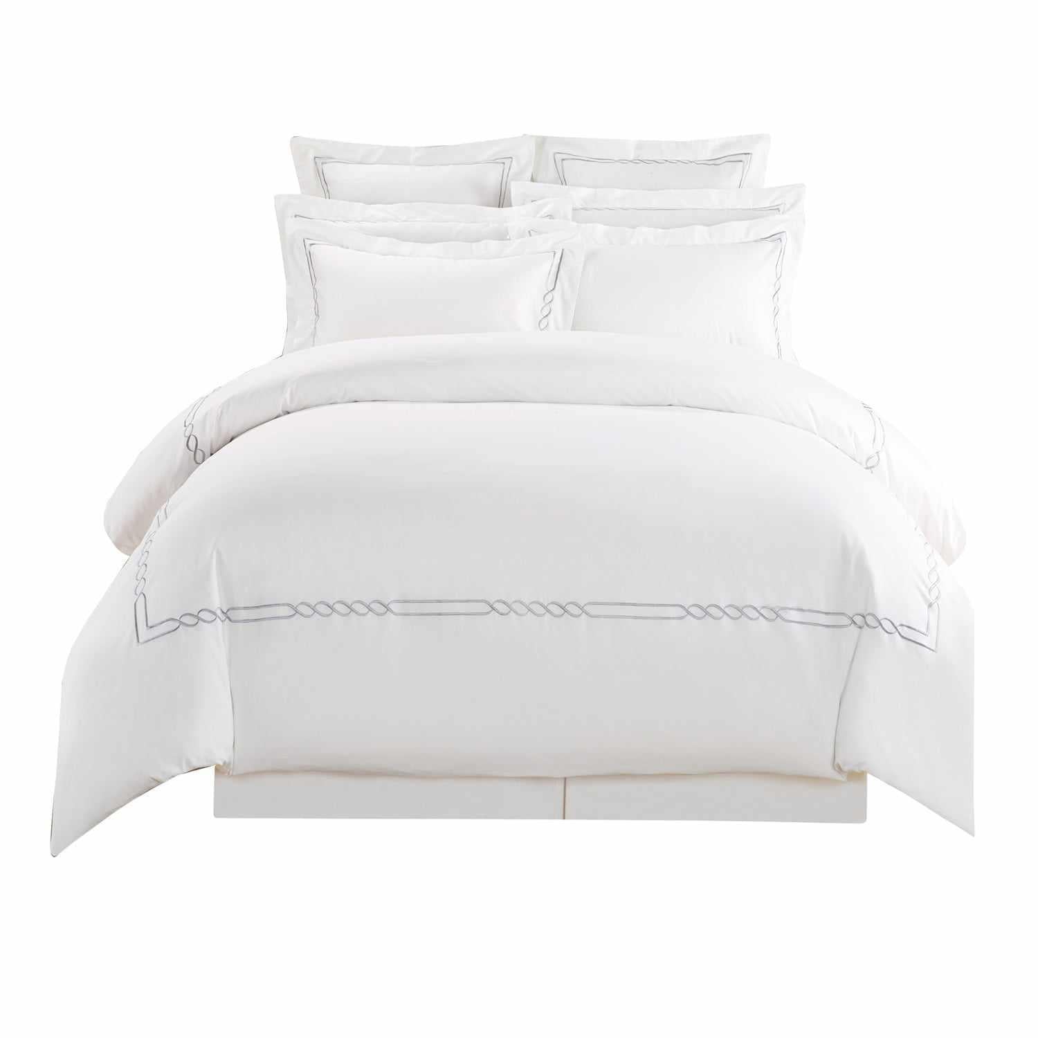 Braided-stitch Cotton Duvet Cover Set