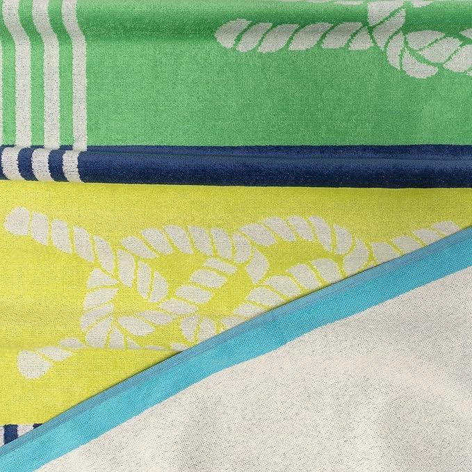 Nautical Knot-patterned Cotton Beach Towel Set of 2