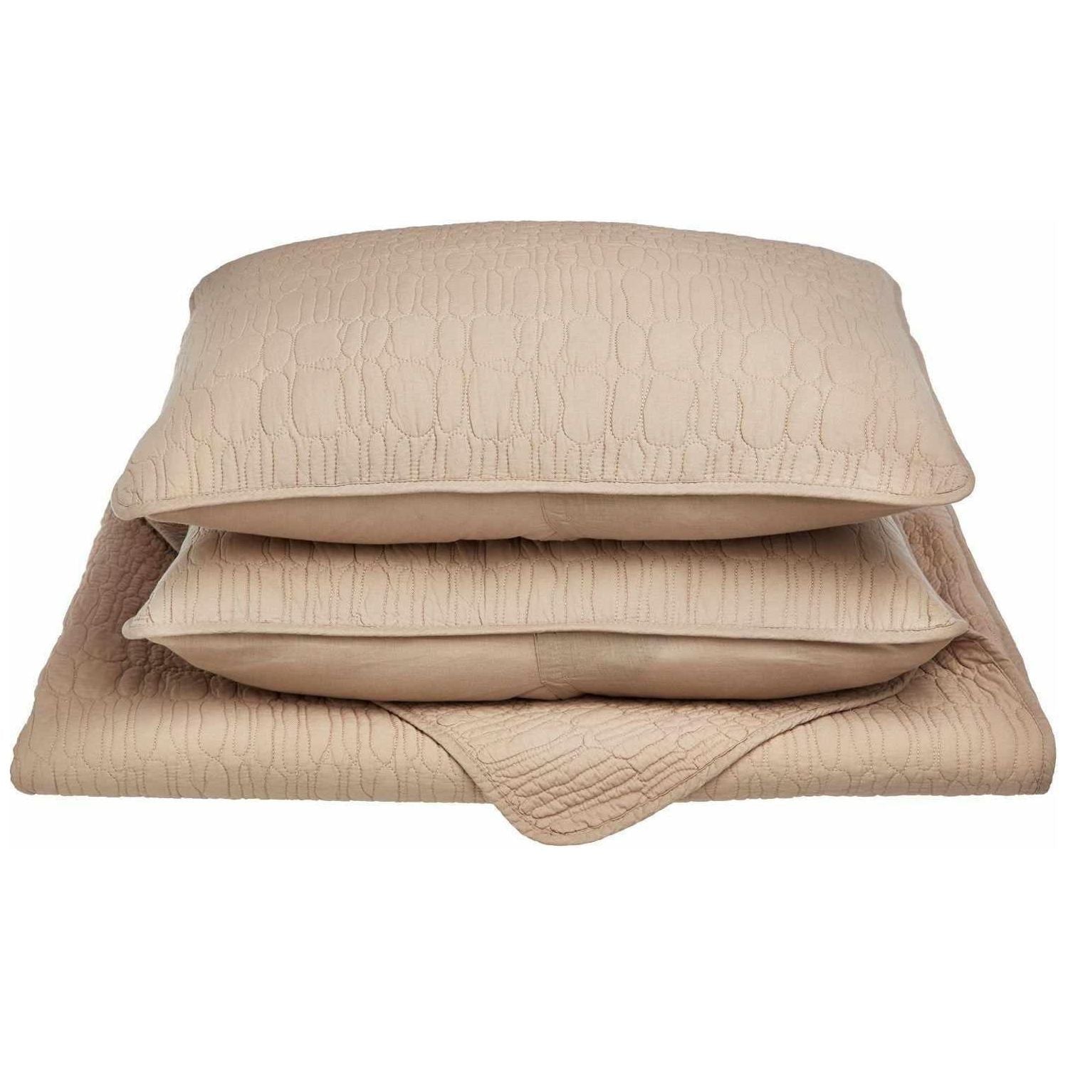 Oval-stitched Quilted Bedding Set