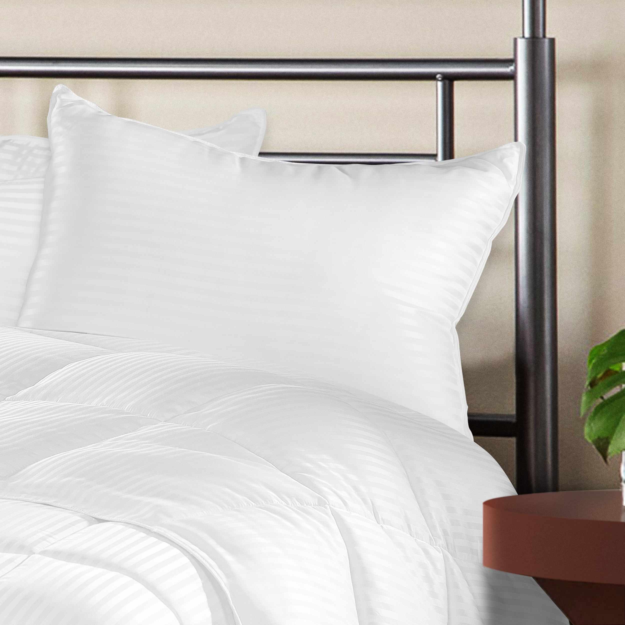 Quilted Striped Down Alternative Pillow and Comforter Set