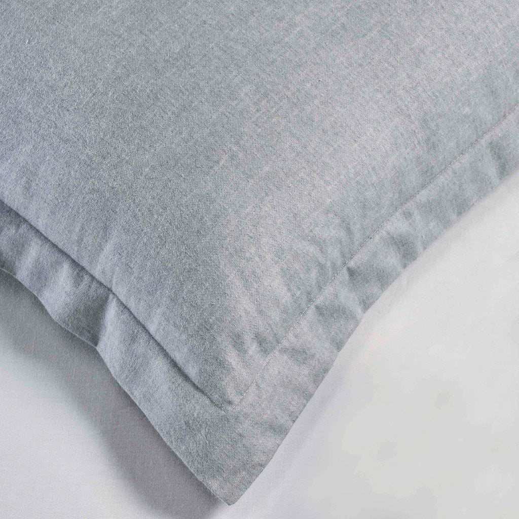 Heathered-textured Cotton Flannel Duvet Cover Set
