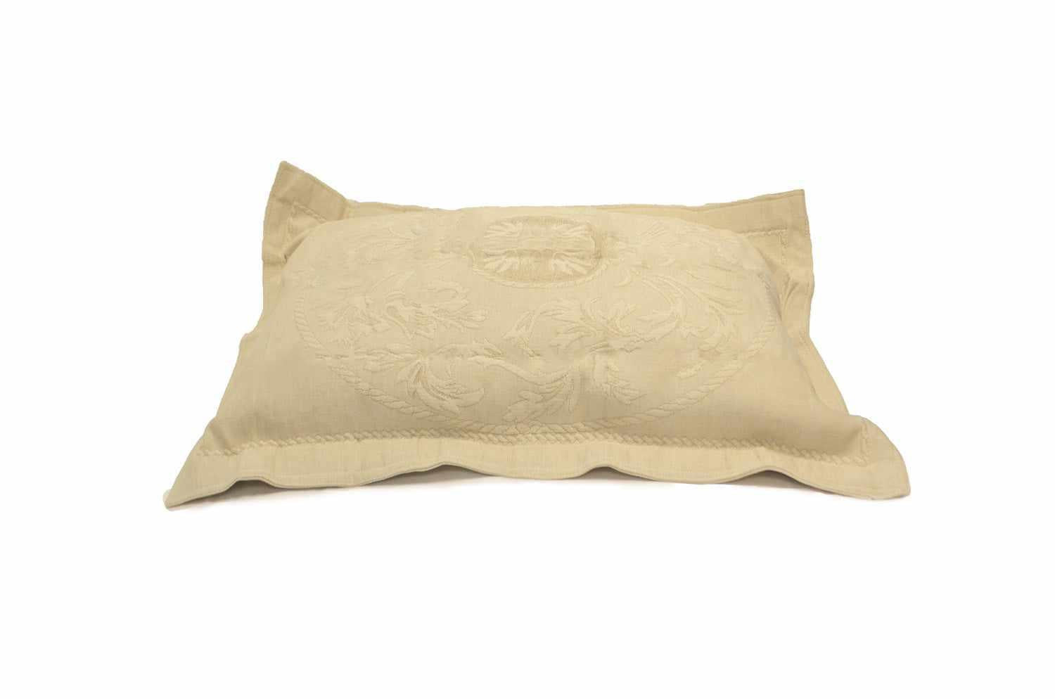 Floral-scroll Matelasse Cotton Pillow Sham