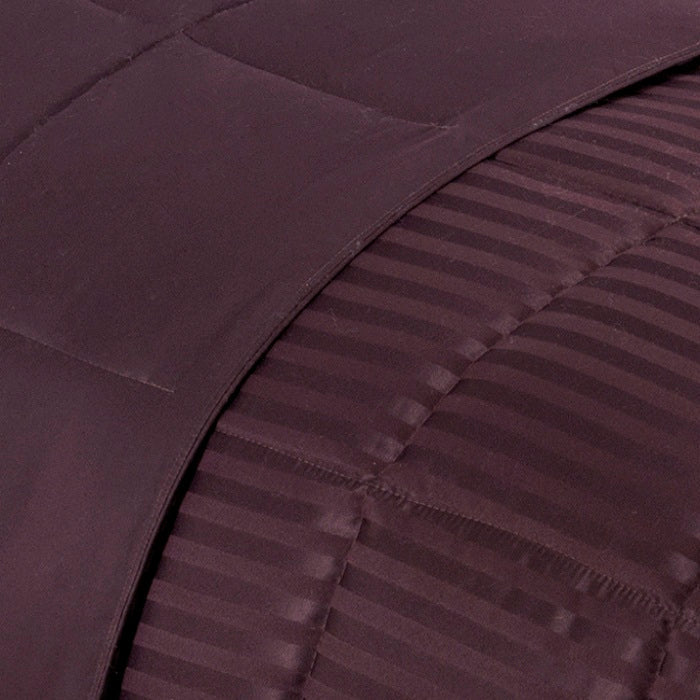 Quilted Reversible Striped Blanket