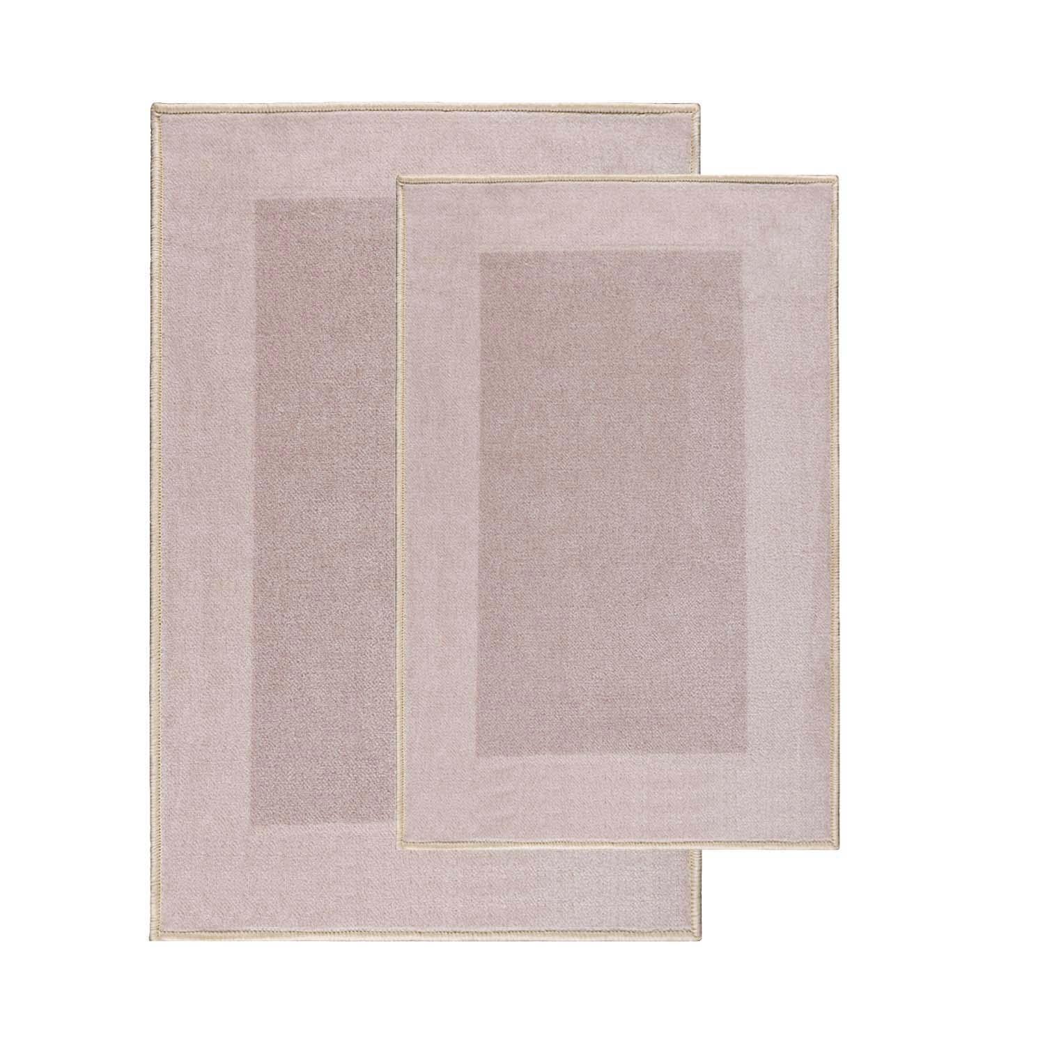 Minimalist Two-tone Non-Slip Bath Rug Set