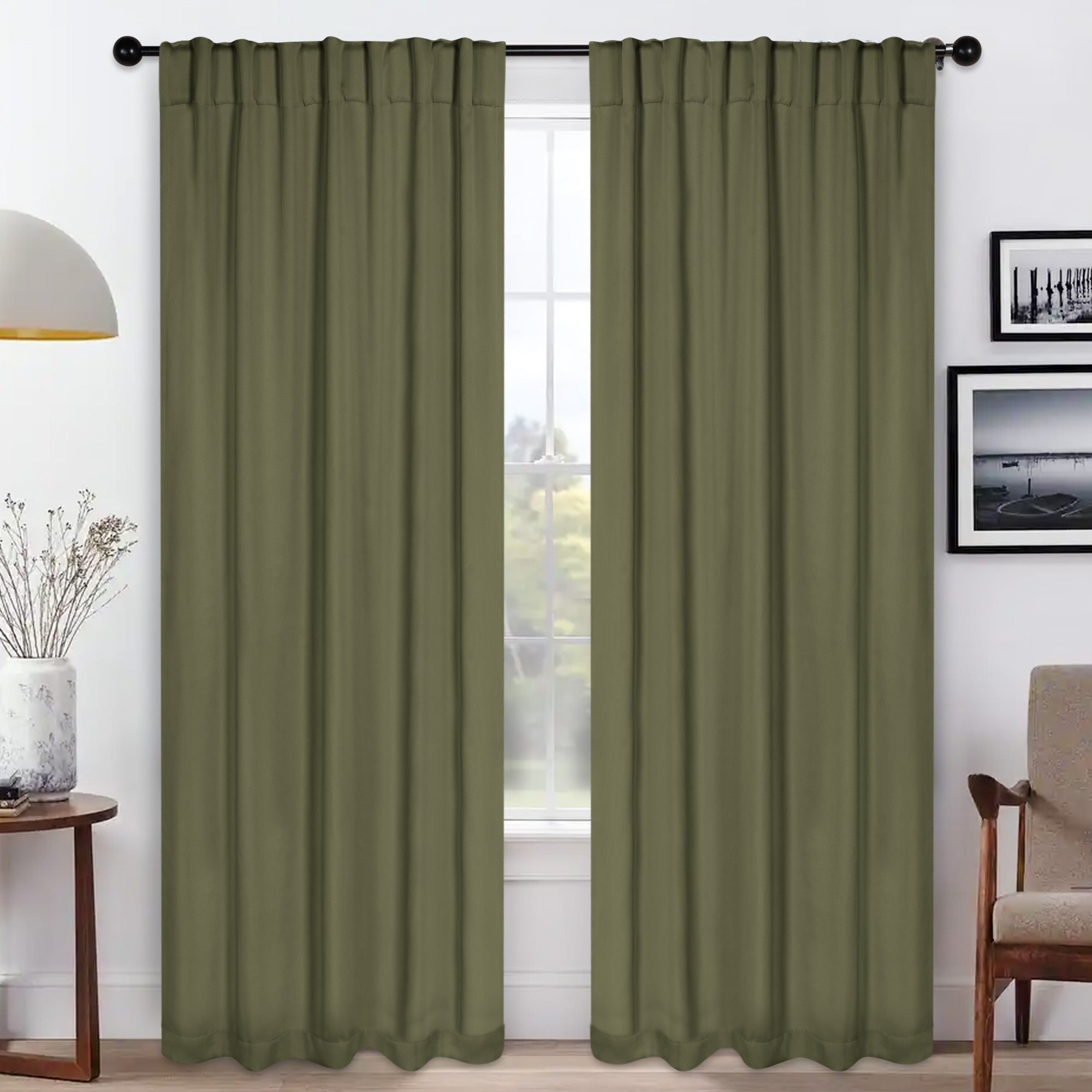 Scalloped-hem Blackout Window Curtain Set of 2
