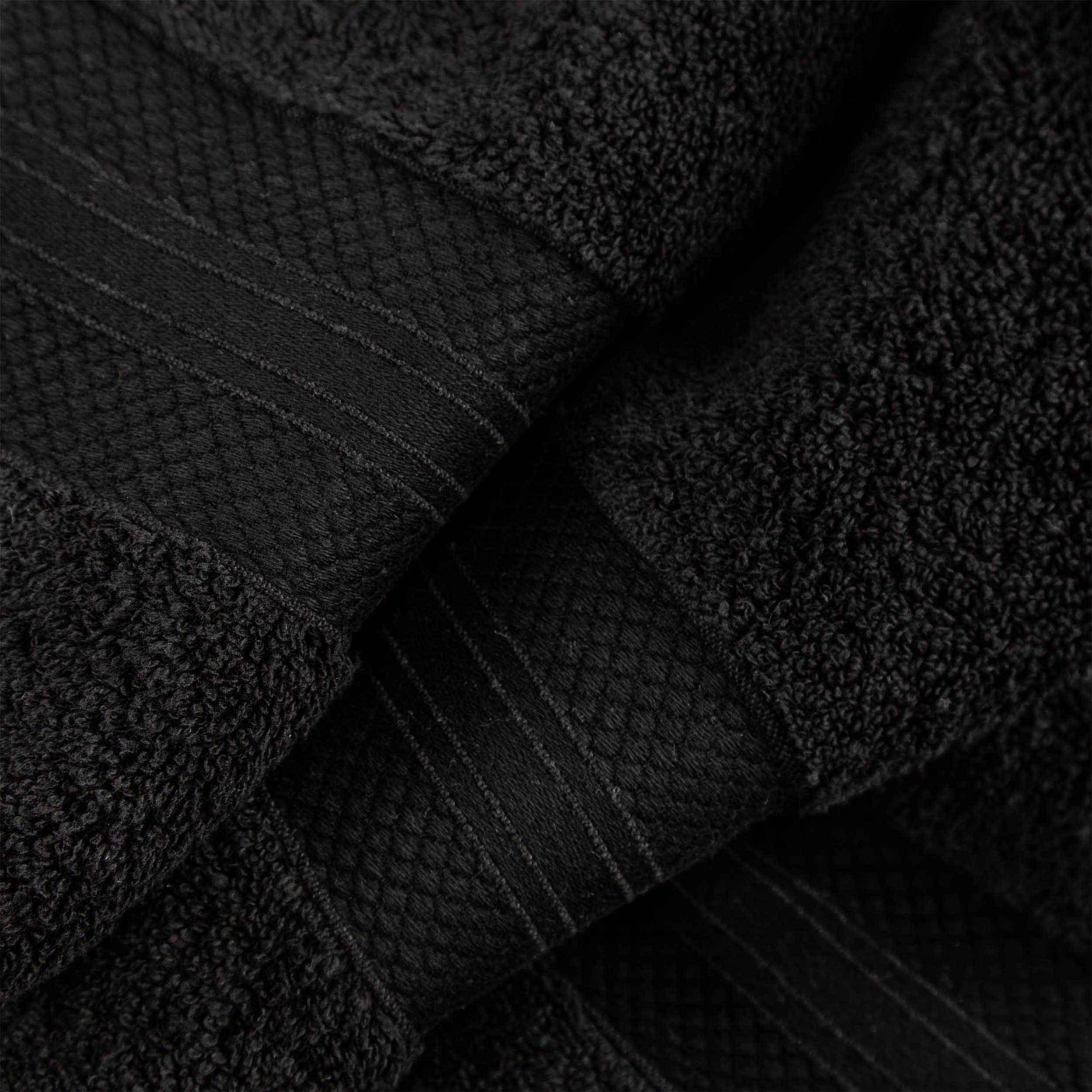 Textured-banded Cotton Terry Cloth 6-Piece Bath Towel Set