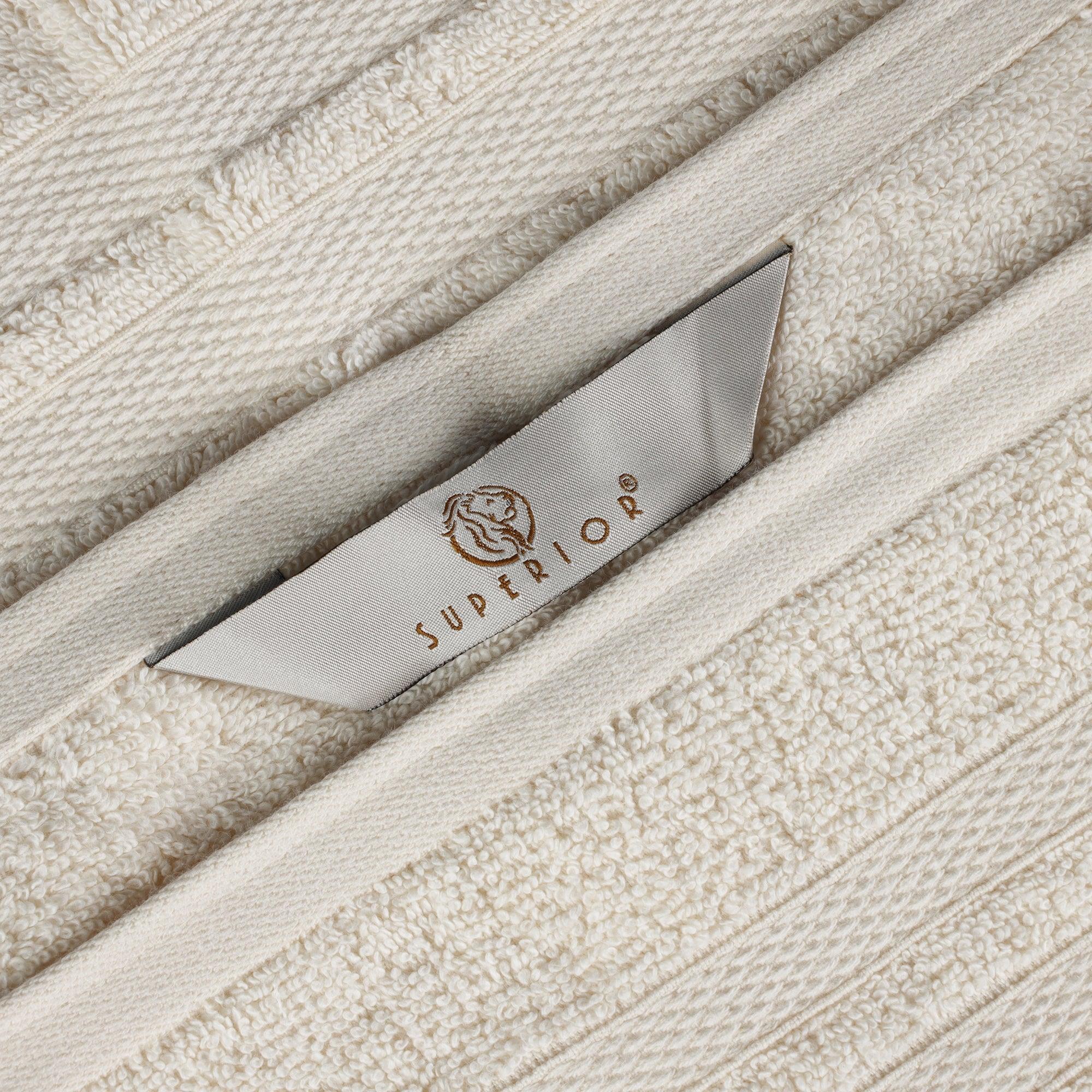 Textured-band Cotton Bath Towel Set