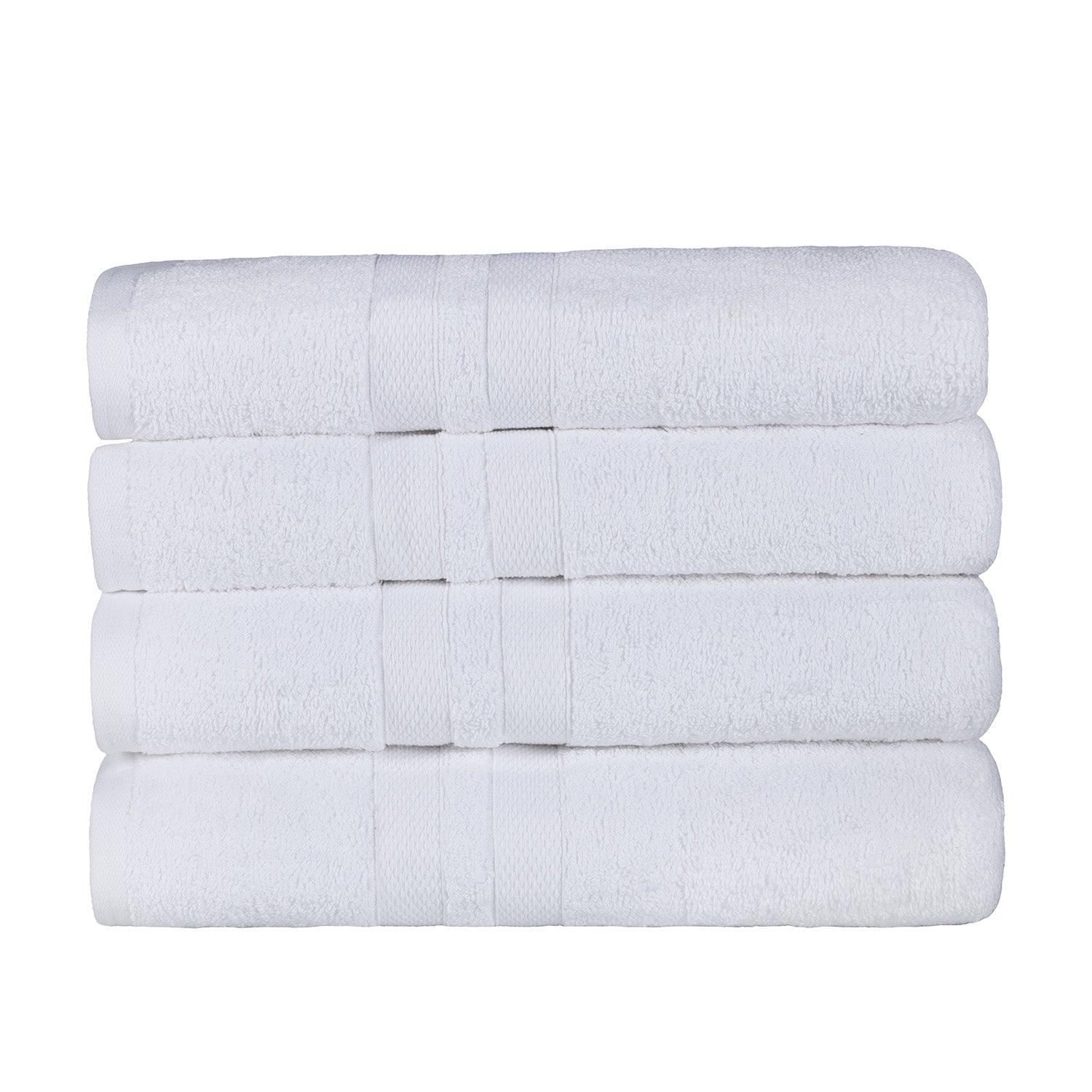 Textured-banded Cotton Bath Towel Set