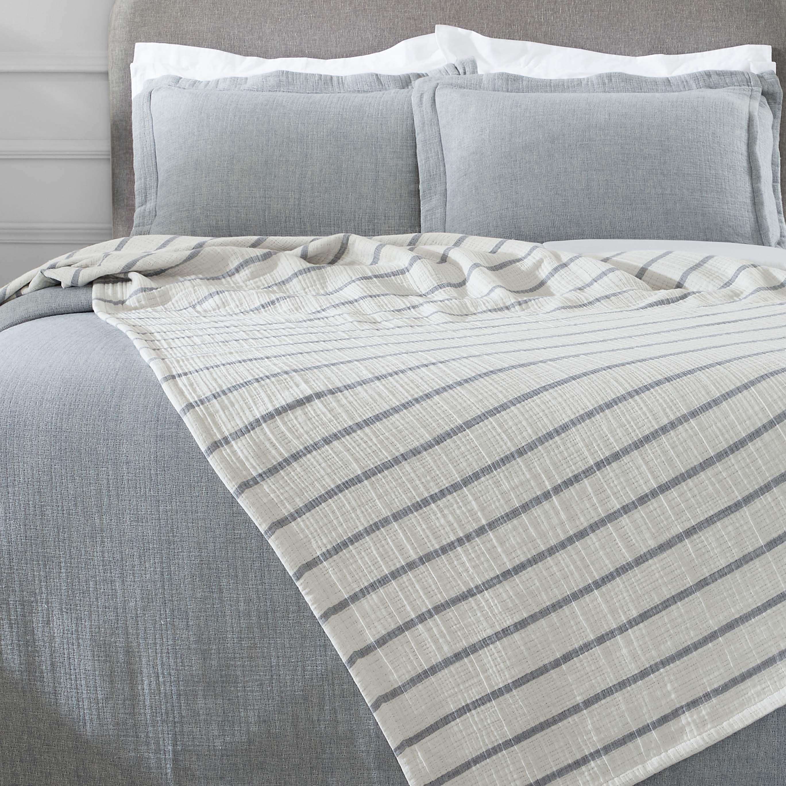 Crinkle-textured Cotton Bedspread Set