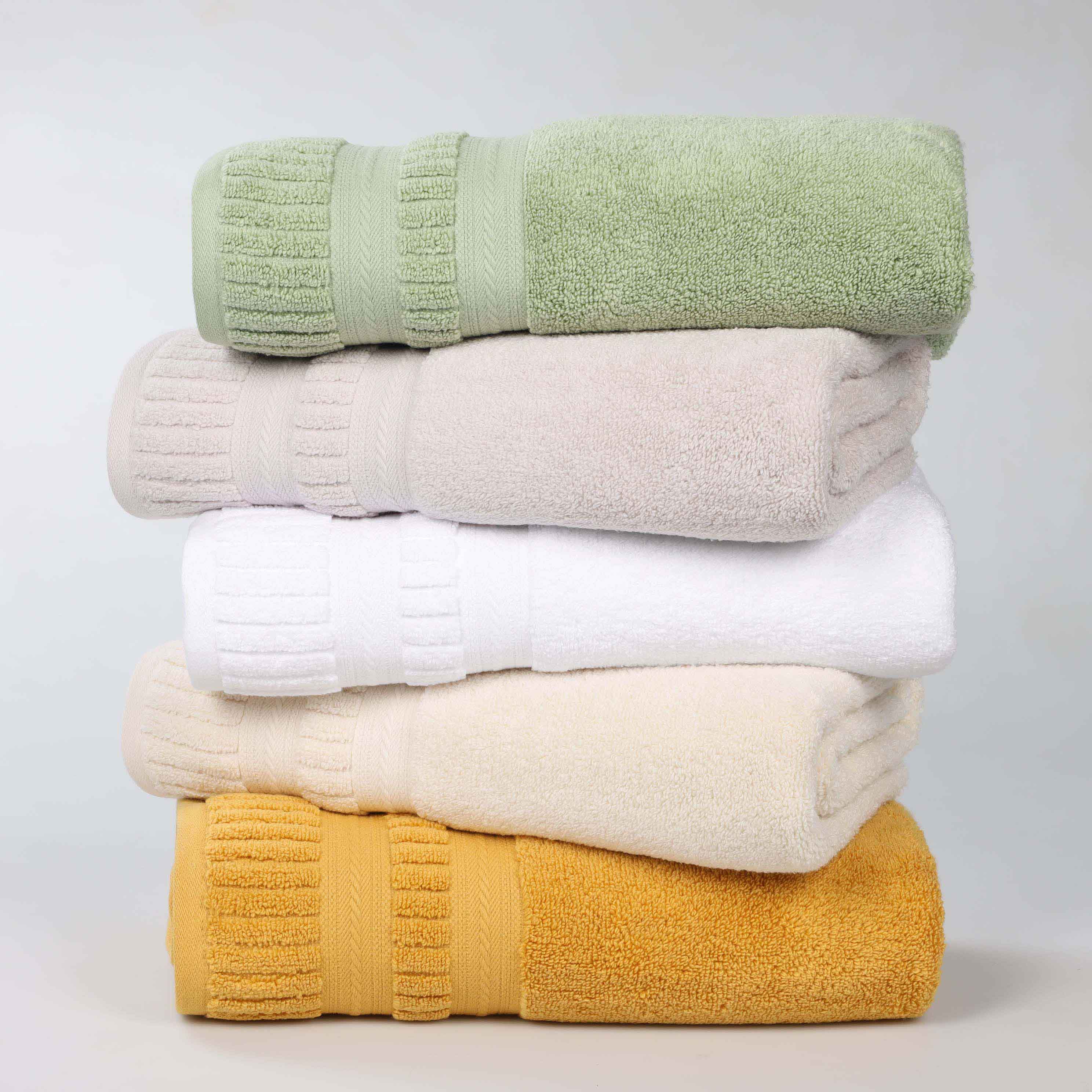 Textured-border Zero Twist Cotton 9 Piece Towel Set
