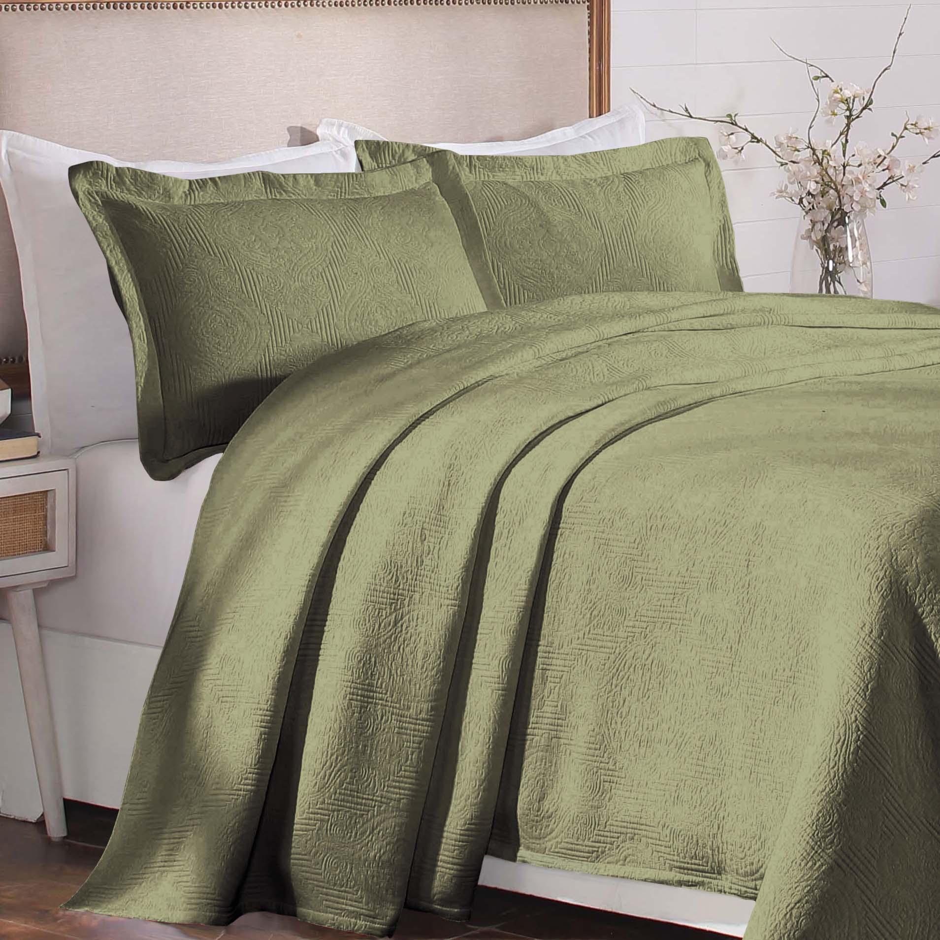 Geometric-embossed Cotton Bedspread Set