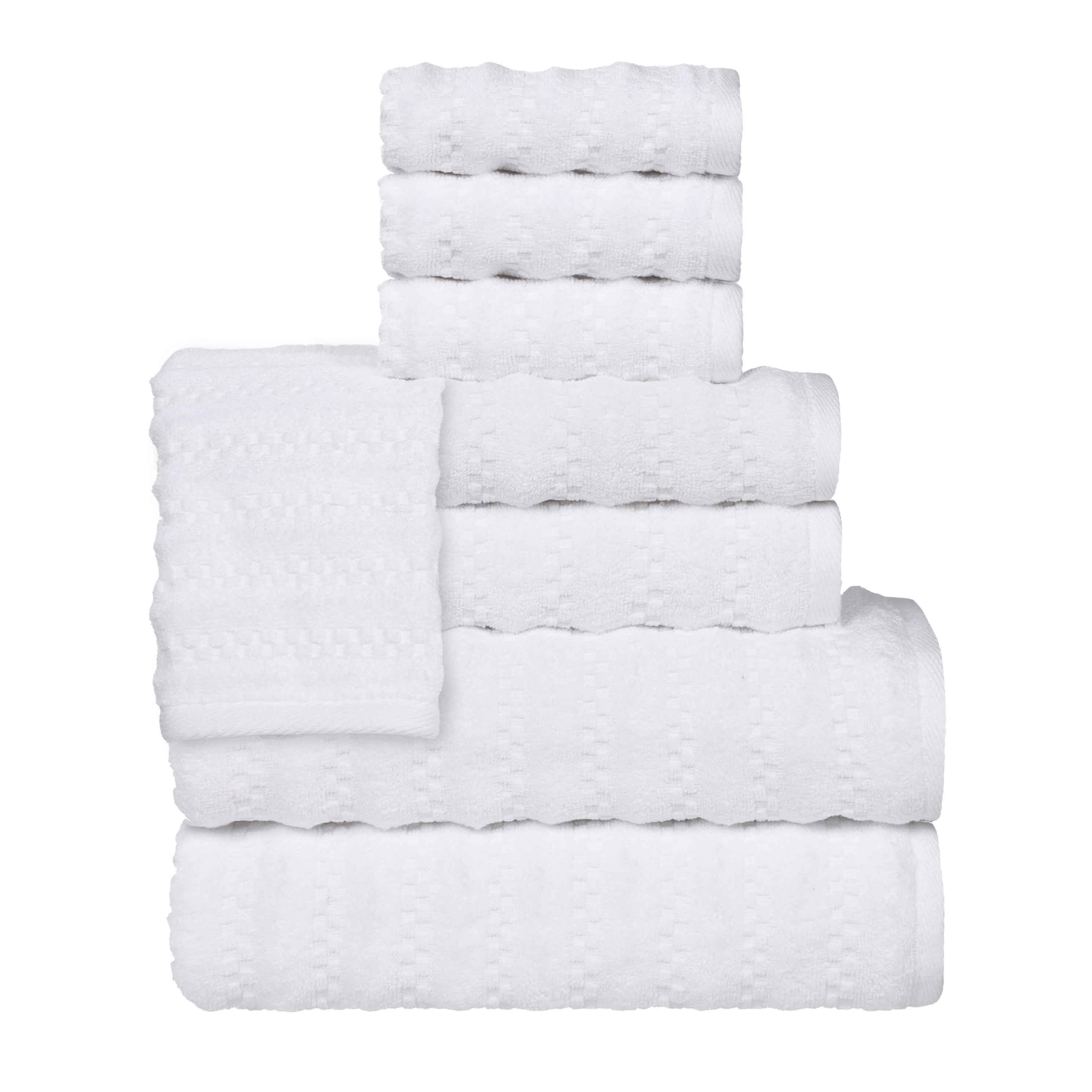 Geometric-patterned Zero Twist Cotton 8 Piece Towel Set