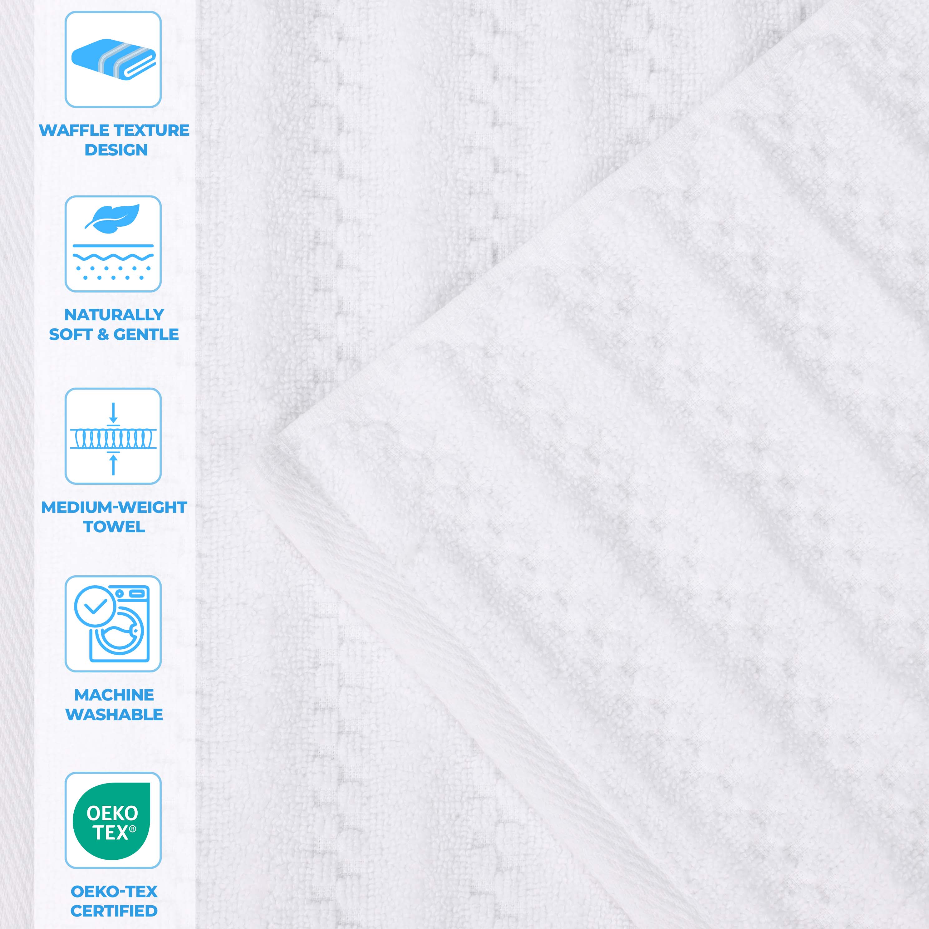 Waffle-textured Zero Twist Cotton Bath Sheet Set of 2